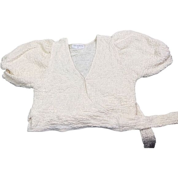 JULIANA’S Ivory V Neckline Wrap Top - Picture 4 of 11